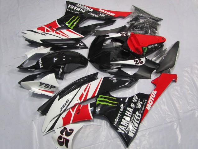 Comprar Carenados Moto Yamaha YZF R6 2008-2016 - Blanco Rojo Negro Brillante Verde Monstruo 25