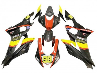 Comprar Carenados Moto Yamaha YZF R6 2017-2025 - Amarillo Naranja Negro Falso FibraCarbono