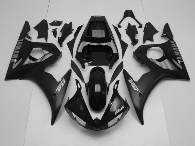 Comprar Carenados Moto Yamaha YZF R6 2005 - Negro Brillante Negro Mate Plata