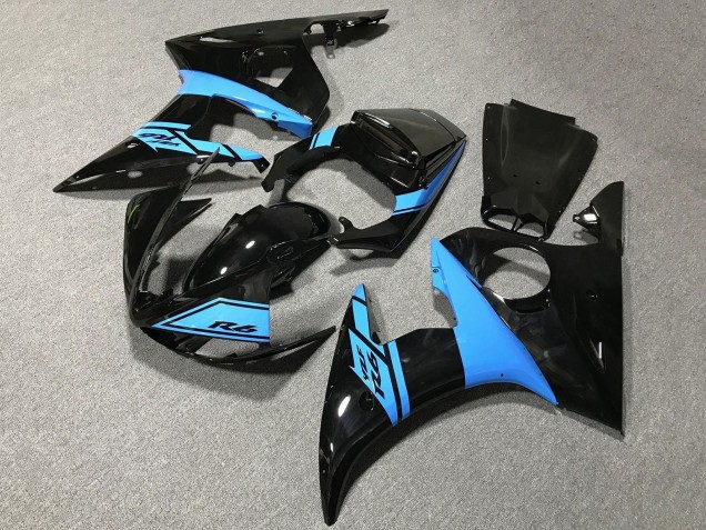 Comprar Carenados Moto Yamaha YZF R6 2005 - Negro Brillante Azul Claro