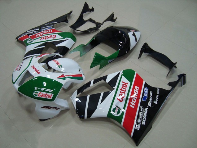 Comprar Carenado Moto Honda VTR1000 2000-2006 - Blanco Rojo Verde Negro Brillante Castrol