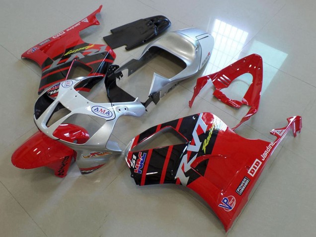 Comprar Carenados Moto Honda VTR1000 2000-2006 - Plata Rojo Negro Brillante Raya