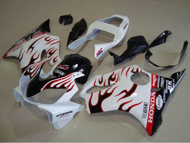 Comprar Carenados Moto Honda CBR600 F4i 2001-2003 - Blanco Rojo Negro Brillante Llama