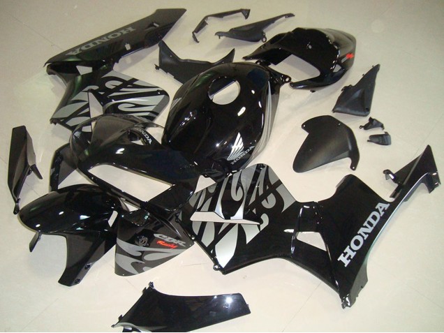 Comprar Carenados Moto Honda CBR600RR 2005-2006 - Negro Brillante Plata Llama
