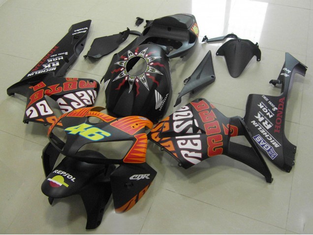 Comprar Carenados Moto Honda CBR600RR 2005-2006 - Negro Mate Naranja Amarillo Rossi 46