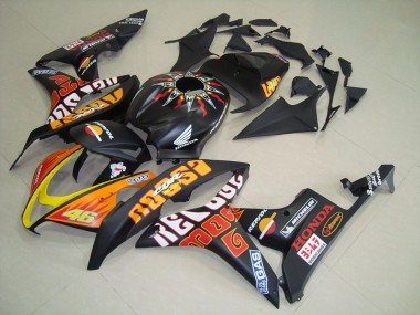 Comprar Carenados Moto Honda CBR600RR 2007-2008 - Negro Mate Naranja Amarillo Rossi 46
