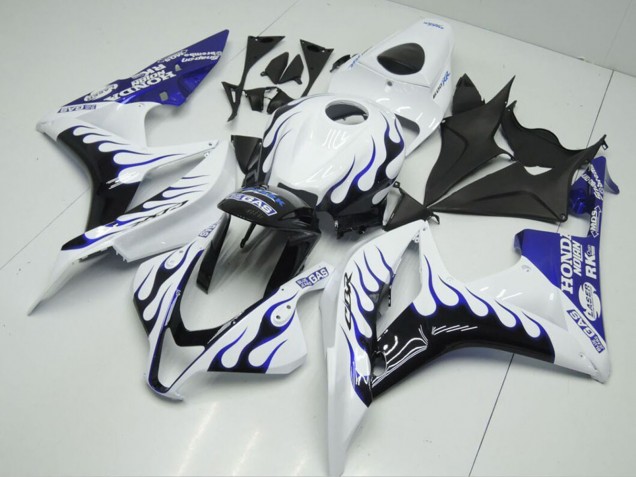 Comprar Carenados Moto Honda CBR600RR 2007-2008 - Blanco Azul Negro Brillante Llama