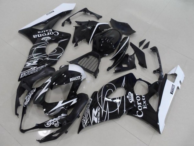 Comprar Carenados Moto Suzuki GSXR 1000 2005-2006 - Negro Brillante Blanco Corona