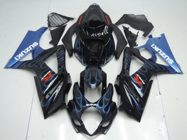 Comprar Kits Carenado Moto Suzuki GSXR 1000 2007-2008 - Negro Brillante Azul Llama