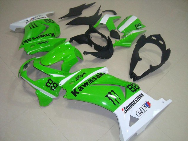 Comprar Carenados Moto Kawasaki ZX250R 2008-2012 - Blanco Verde Negro Monstruo 88