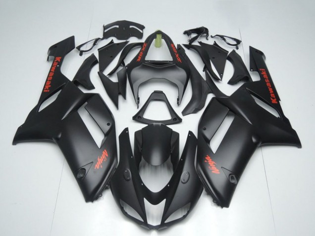 Comprar Carenados Moto Kawasaki ZX6R 2007-2008 - Negro Mate Rojo Sticker
