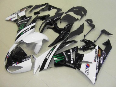Comprar Carenados Moto Kawasaki ZX6R 2009-2012 - Blanco Negro Brillante Verde Elf Touch4 Monstruo Bridgestone