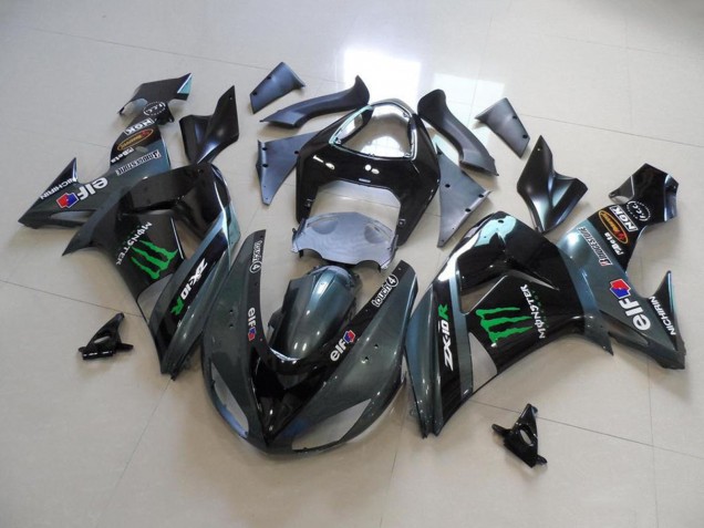 Comprar Carenados Moto Kawasaki ZX10R 2006-2007 - Negro Brillante Negro Mate Verde Elf Touch4 Monstruo Energy