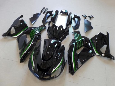 Comprar Carenados Moto Kawasaki ZX14R ZZR1400 2006-2011 - Negro Brillante Verde Línea