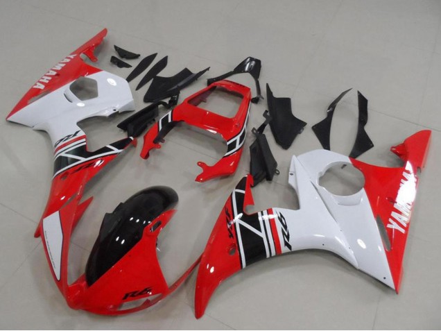 Comprar Kits Carenado Moto Yamaha YZF R6 2003-2004 - Blanco Rojo Negro Brillante