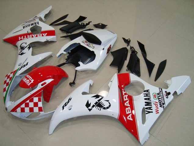 Comprar Carenados Moto Yamaha YZF R6 2003-2004 - Blanco Rojo Abarth Motul