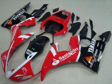 Comprar Carenados Moto Yamaha YZF R6 2003-2004 - Rojo Blanco Negro Brillante Santander Motul