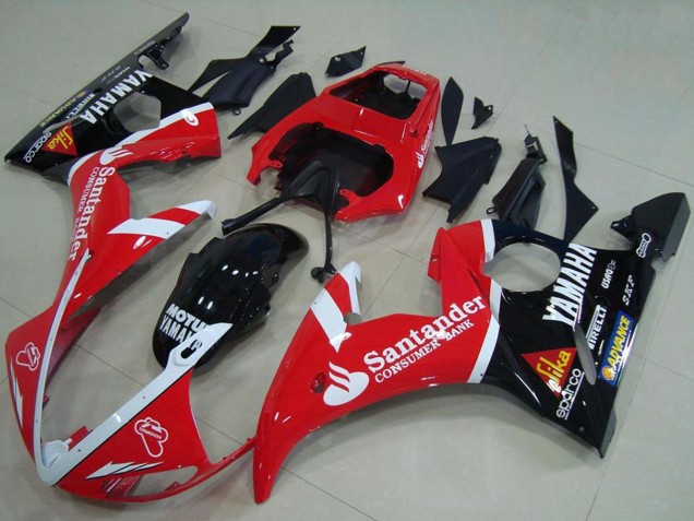 Comprar Carenados Moto Yamaha YZF R6 2003-2004 - Rojo Blanco Negro Brillante Santander Motul