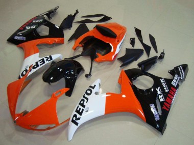 Comprar Carenados Moto Yamaha YZF R6 2003-2004 - Naranja Blanco Negro Brillante Repsol