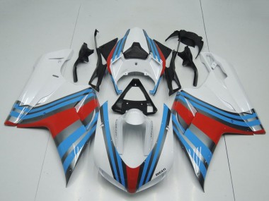 Comprar Carenados Moto Ducati 848 1098 1198 2007-2014 - Blanco Azul Rojo