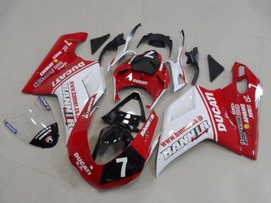 Comprar Carenados Moto Ducati 848 1098 1198 2007-2014 - Blanco Rojo Negro Brillante Banner 7