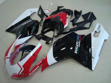 Comprar Carenados Moto Ducati 1098 2007-2014 - Blanco Rojo Negro Brillante Corse