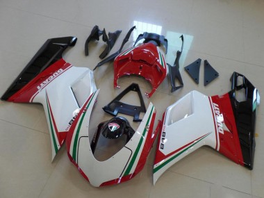 Comprar Carenado Moto Ducati 848 2007-2014 - Blanco Rojo Verde Negro Brillante