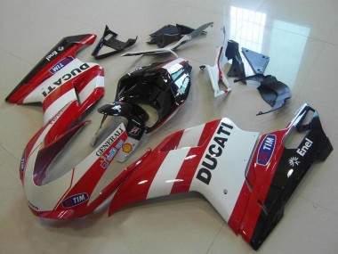 Comprar Carenados Moto Ducati 848 1098 1198 2007-2014 - Blanco Rojo Negro Generali Tim