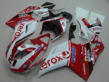 Comprar Carenado Moto Ducati 848 1098 1198 2007-2014 - Blanco Rojo Negro Brillante Valsir Xerox OEM Estilo 21