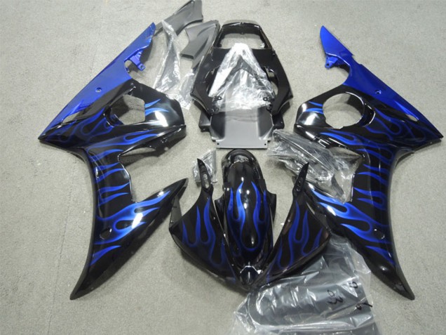 Comprar Carenados Moto Yamaha YZF R6 2003-2004 - Negro Brillante Azul Llama