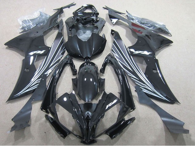Comprar Carenados Moto Yamaha YZF R6 2008-2016 - Negro Brillante Blanco Raya