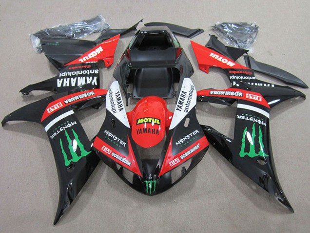 Comprar Carenados Moto Yamaha YZF R1 2004-2006 - Rojo Blanco Negro Brillante Verde Motul Monstruo
