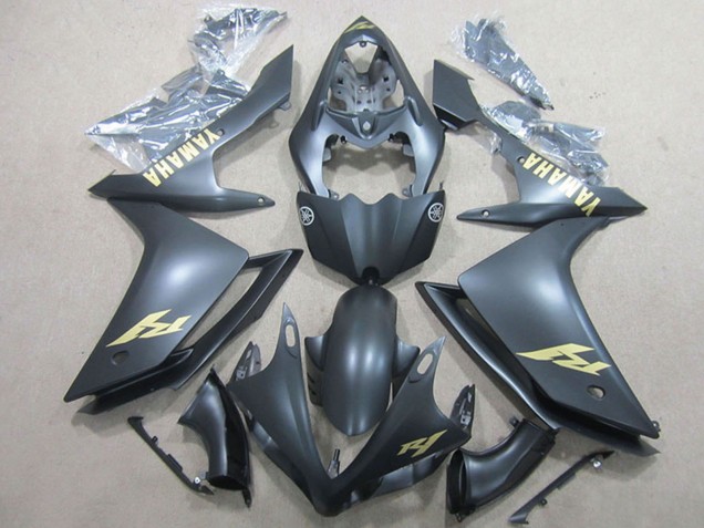 Comprar Carenados Moto Yamaha YZF R1 2007-2008 - Negro Mate Oro Calcomanía