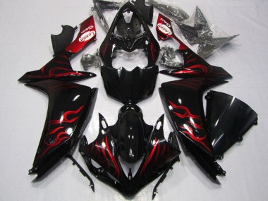 Comprar Carenado Moto Yamaha YZF R1 2007-2008 - Negro Brillante Rojo Llama