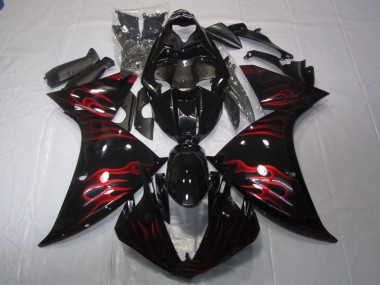 Comprar Carenado Moto Yamaha YZF R1 2009-2011 - Negro Brillante Rojo Llama