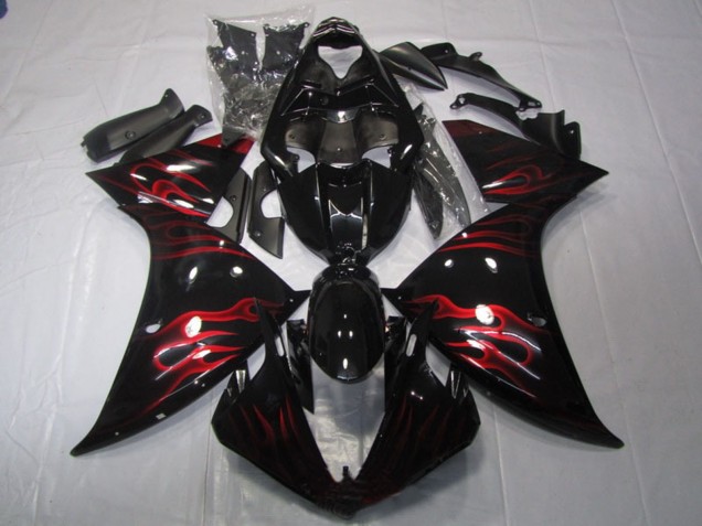 Comprar Carenado Moto Yamaha YZF R1 2009-2011 - Negro Brillante Rojo Llama