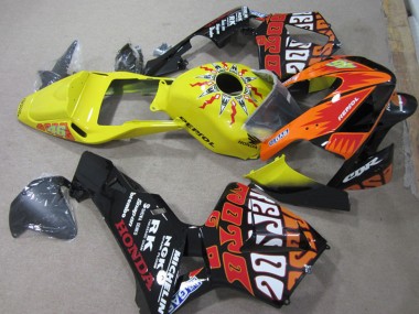 Comprar Carenados Moto Honda CBR600RR 2003-2004 - Amarillo Naranja Negro Brillante Rossi Repsol 46