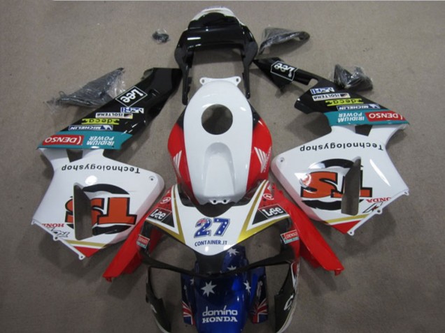 Comprar Carenados Moto Honda CBR600RR 2005-2006 - Blanco Rojo Azul Negro Brillante Estrella Lee 27