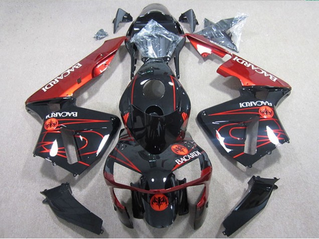 Comprar Carenados Moto Honda CBR600RR 2005-2006 - Negro Brillante Rojo BACARDI