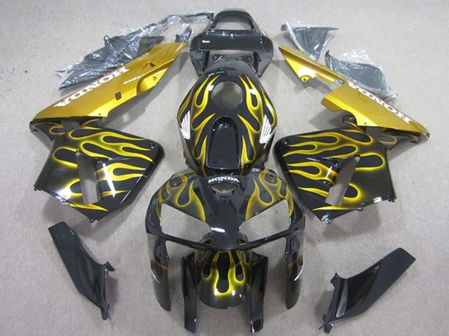 Comprar Carenados Moto Honda CBR600RR 2005-2006 - Negro Brillante Amarillo Llama