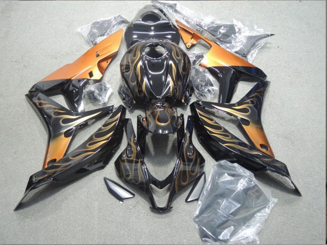 Comprar Carenado Moto Honda CBR600RR 2007-2008 - Negro Brillante Naranja Llama