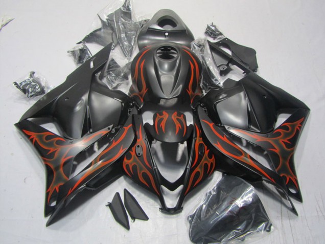 Comprar Carenados Moto Honda CBR600RR 2009-2012 - Negro Mate Naranja Llama