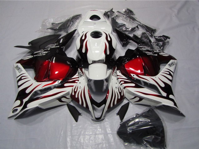 Comprar Carenados Moto Honda CBR600RR 2009-2012 - Blanco Rojo Negro Brillante Llama