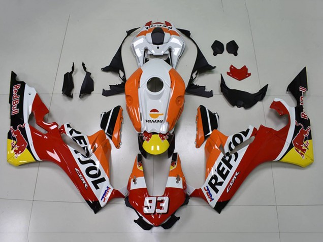 Comprar Carenados Moto Honda CBR1000RR 2017-2023 - Naranja Blanco Rojo Negro Brillante Repsol Rojo Bull 93