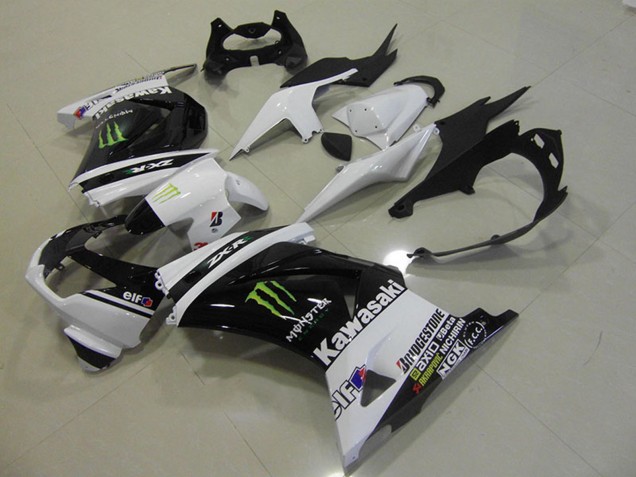 Comprar Carenados Moto Kawasaki ZX250R 2008-2012 - Blanco Negro Brillante Verde Elf Monstruo