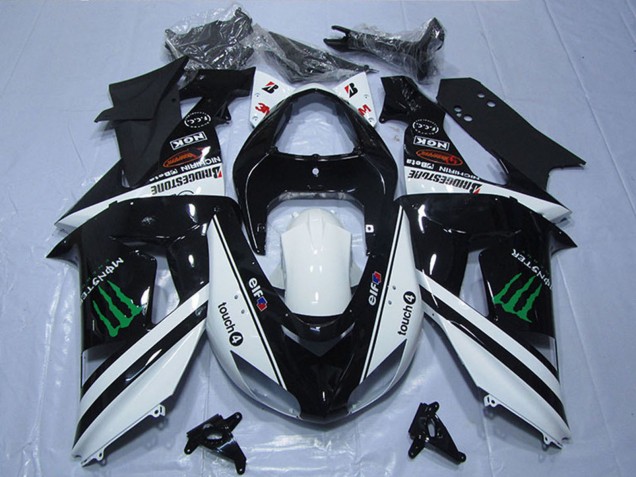 Comprar Carenados Moto Kawasaki ZX6R 2007-2008 - Negro Blanco Monstruo Touch4