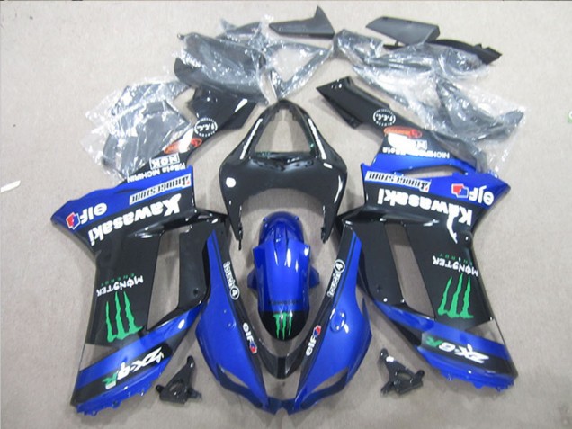 Comprar Carenados Moto Kawasaki ZX6R 2007-2008 - Negro Azul Verde Monstruo