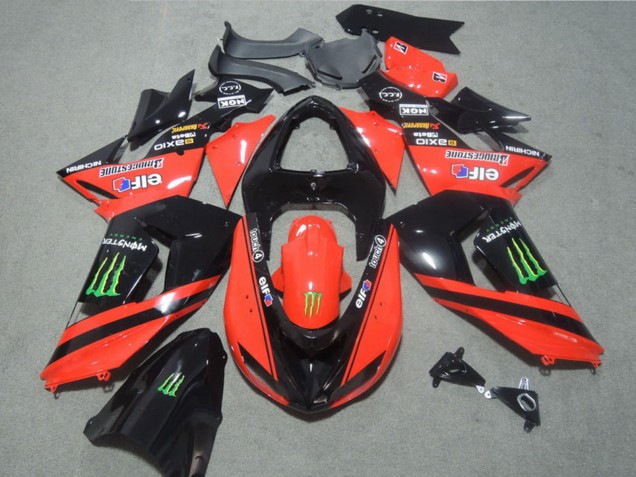 Comprar Carenados Moto Kawasaki ZX10R 2006-2007 - Rojo Negro Brillante Verde Elf Touch4 Monstruo
