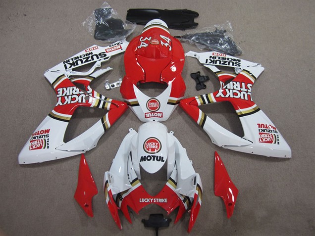 Comprar Carenados Moto Suzuki GSXR 600 2006-2007 - Blanco Rojo Lucky Strike Motul