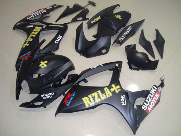 Comprar Carenados Moto Suzuki GSXR 750 2006-2007 - Negro Mate Amarillo Rizla Motul